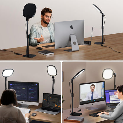LitONES Video Conference Lighting for Zoom Meeting, Ring Light for Desk with Flexible Stand, 30 Light Modes Ring Light for Computer, Video Lights & Memory Func for Video Calls, Live Stream, Webcam
