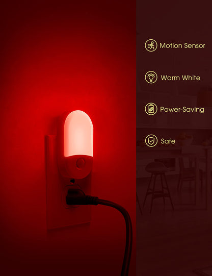 L LOHAS LED Motion Sensor Night Light, 2Pack, Motion Activated Night Light, Night Lights Plug into Wall Motion Sensor, 3000K Warm White, Adjustable Brightness 30/60LM, for Kids Adults Bathroom Bedroom