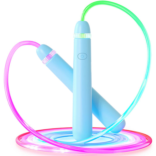 LED Light Up Jump Rope for Kids and Adult, Adjustable Glowing Skipping Rope for Boys and Girls, Colorful Luminous Jumping Rope for Fitness and Workout