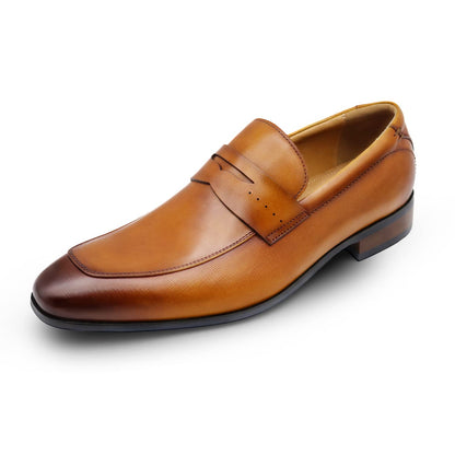 Men's Slip on Oxford Dress Shoes Classic Handmade Calfskin Manufacturing More Compact, Choose The Right Size to Modify The Foot Shape