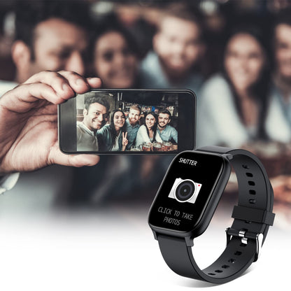 Smart Watch for Men Women Compatible with iPhone Samsung Android Phone 1.69 inch Full Touch Screen IP68 Waterproof Bluetooh Fitness Tracker Heart Rate/Sleep Monitor (Black)