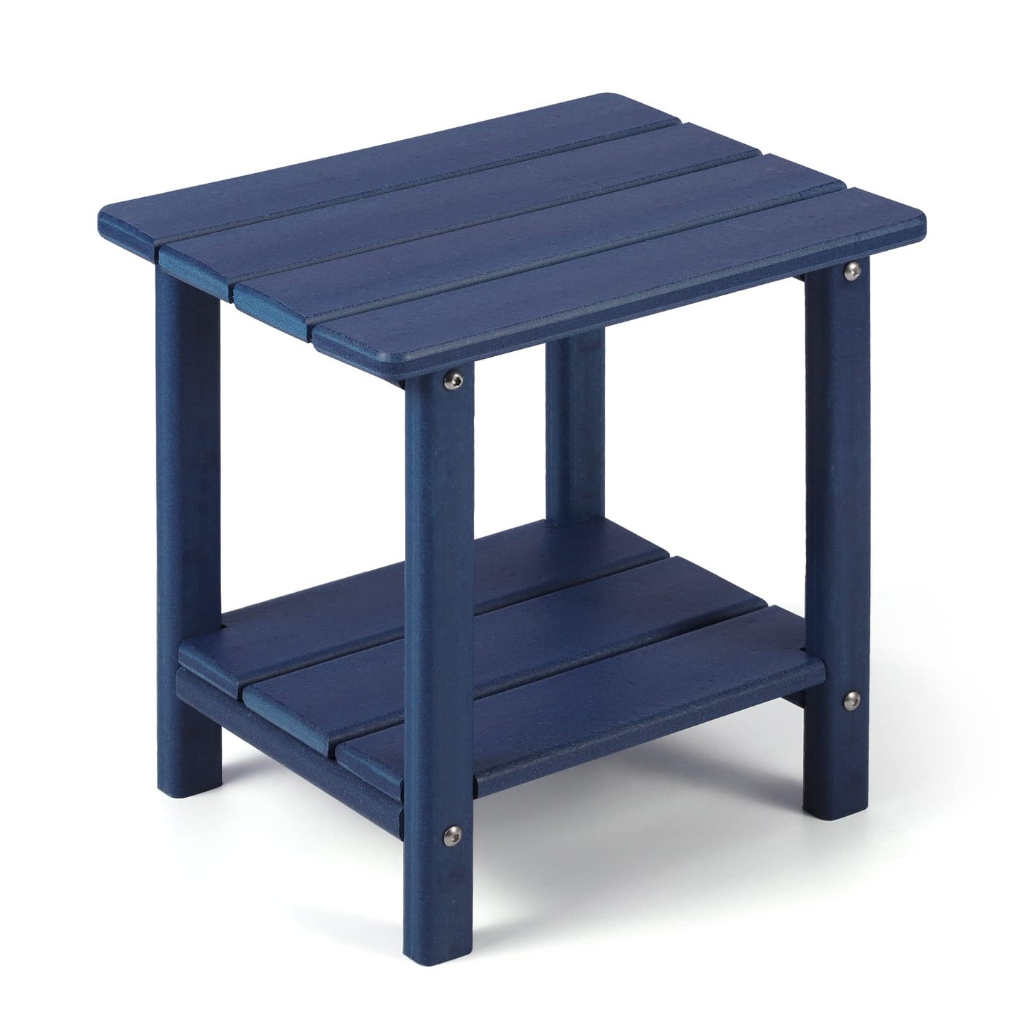 Apolimi Adirondack Outdoor Side Table, 2-Tier Sturdy Patio End Table Weather Resistant, 16.5" Solid Side Table for Patio, Pool, Porch