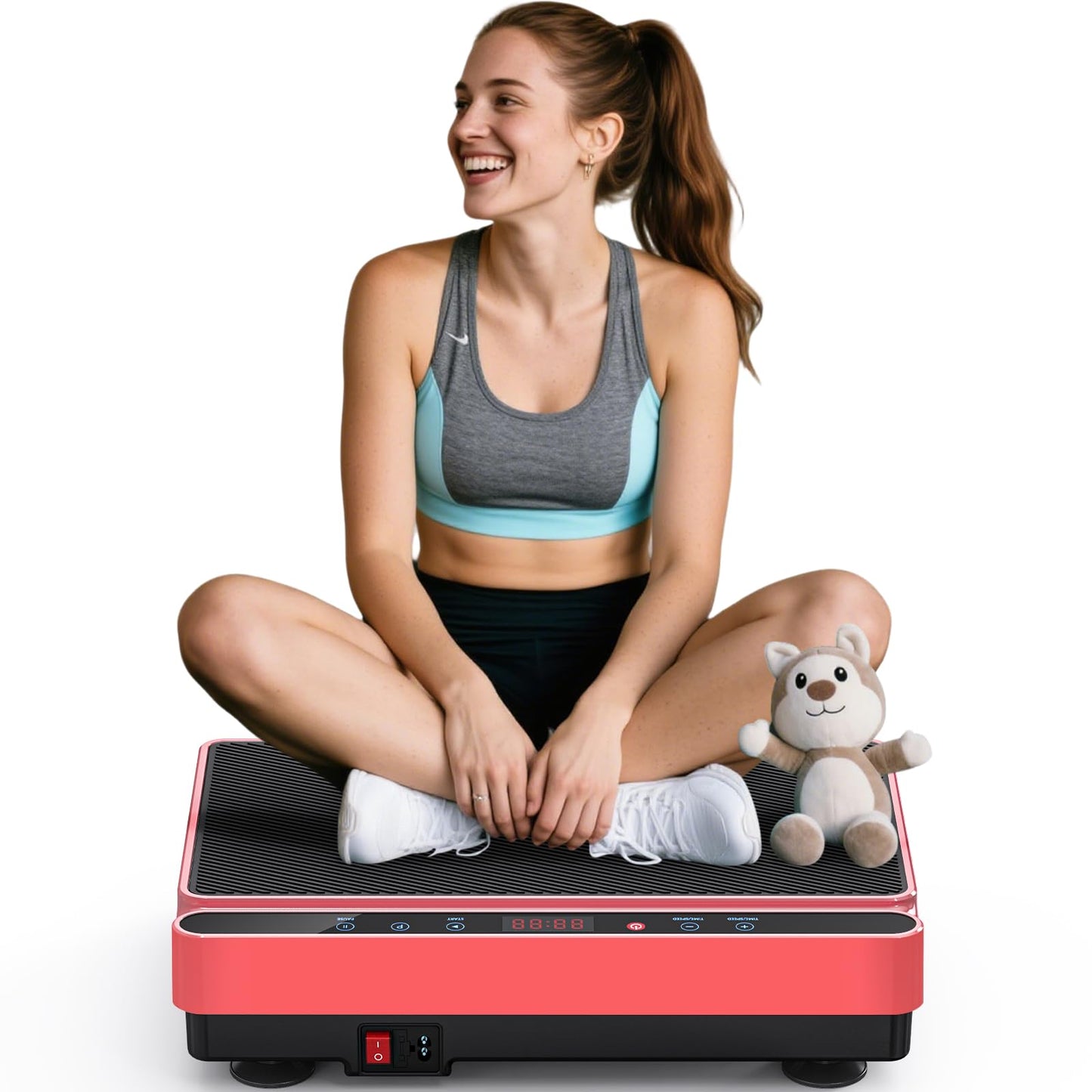 Vibration Plate Exercise Machine for Lymphatic Drainage, Full Body Shake Platform Board for Home Fitness, Fat Burning, 5 Program Modes and 99 Speed Levels