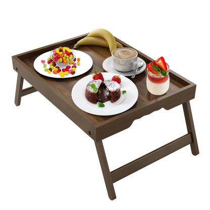 Artmeer Bed Tray Table with Folding Legs,Bamboo Breakfast in Bed for TV Table, Laptop Computer Tray,Eating,Snack Tray(Bamboo)