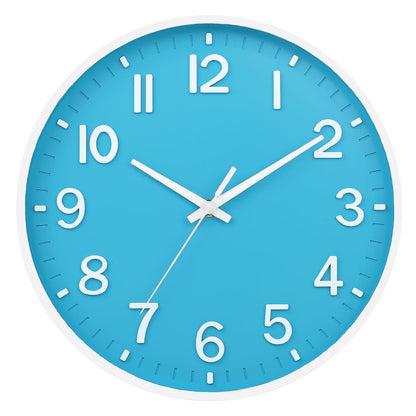 HZDHCLH Wall Clocks Battery Operated,Wall Clock Green,8 inch Wall Clock Silent Non Ticking Modern 3D Numbers for Kitchen Bedroom Living Room Office Classroom Decor