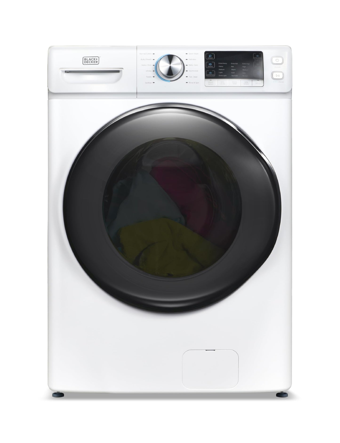 BLACK+DECKER 0.9 Cu. Ft. Portable Washer, 6.6 lb. Capacity Washing Machine for Homes & Apartments, 5 Wash Cycles, Quick Connect Sink Adapter and Drain Hose Included, LED Display, BPWM09W, White