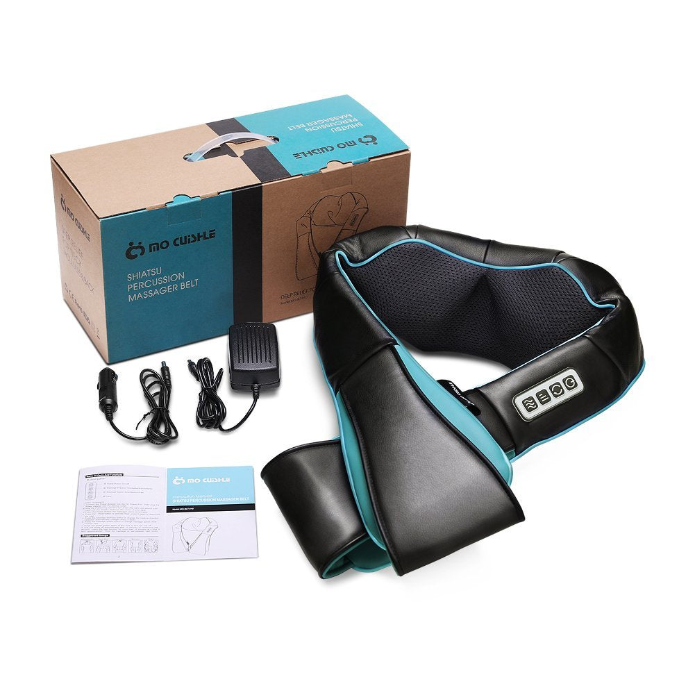 Mo Cuishle Women Men Gifts, Shiatsu Back Shoulder and Neck Massager with Heat, Electric Deep Tissue 4D Kneading Massage, Best Gifts for Mom Dad Wife Husband her Him, Christmas, Birthday (NOT Cordless)