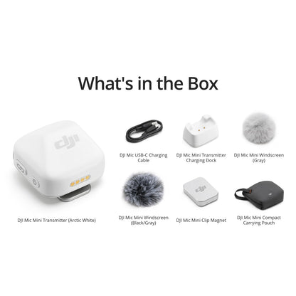 DJI Mic Mini (2 TX + 1 RX), Ultralight, Detail-Rich Audio | Noise Cancelling, Automatic Limiting, Wireless Microphone for Camera/iPhone/Android, Vlog, Streaming, 400m Transmission