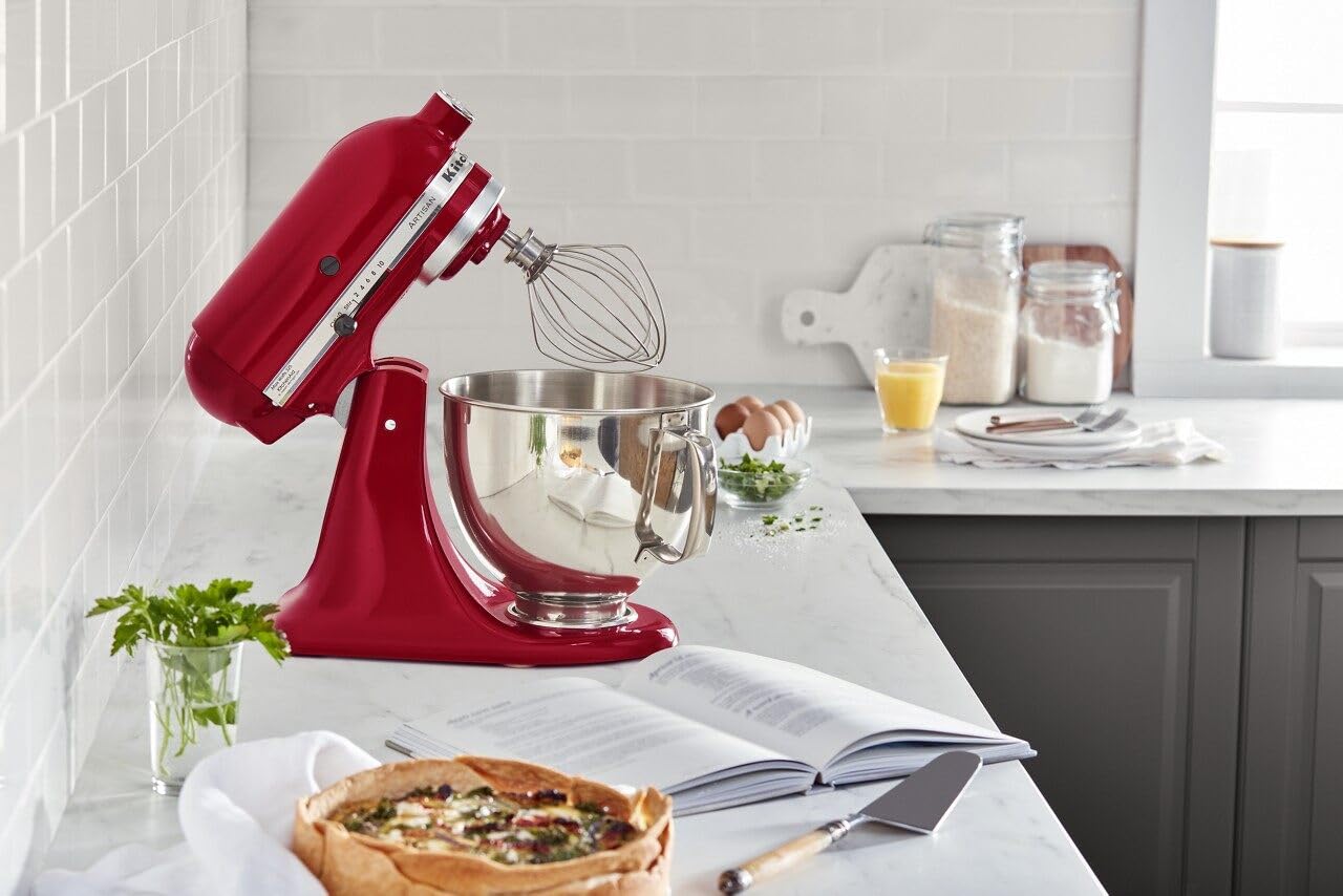 KitchenAid Artisan Series 5 Quart Tilt Head Stand Mixer with Pouring Shield KSM150PS, Almond Cream