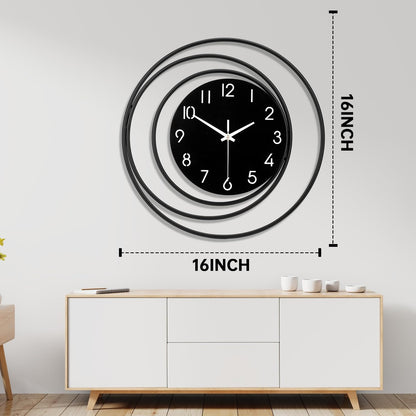 Dankeit Decorative Wall Clock,Silent Non-Ticking Quality Quartz Movement Battery Operated,Large Wall Clocks for Living Room Kitchen Home Bathroom Bedroom Wall Decor,16x16inch,White