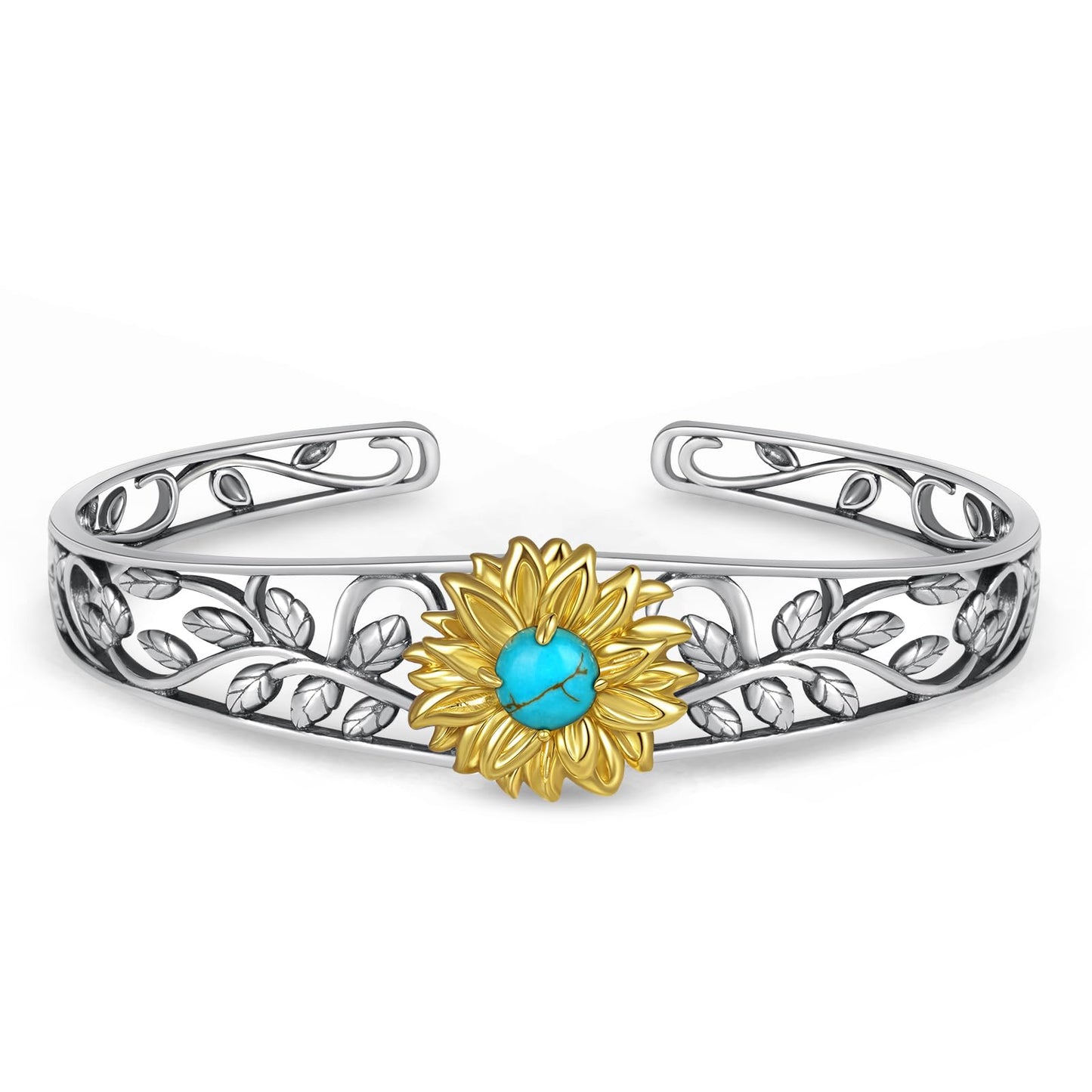 Genuine Turquoise Bracelet for Women 925 Sterling Silver Real Turquoise Cuff Bracelet Vintage Western Jewelry for Women