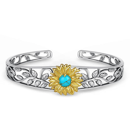 Genuine Turquoise Bracelet for Women 925 Sterling Silver Real Turquoise Cuff Bracelet Vintage Western Jewelry for Women