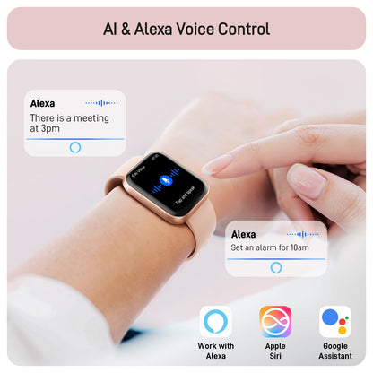 Tensky Smart Watch for Men/Women Android/iPhone/Samsung, Alexa Built-in, 1.8" Touch Screen Fitness Tracker with Answer/Make Calls, 3ATM Waterproof Heart Rate/Sleep/SpO2 Monitor, 120+ Sport Modes