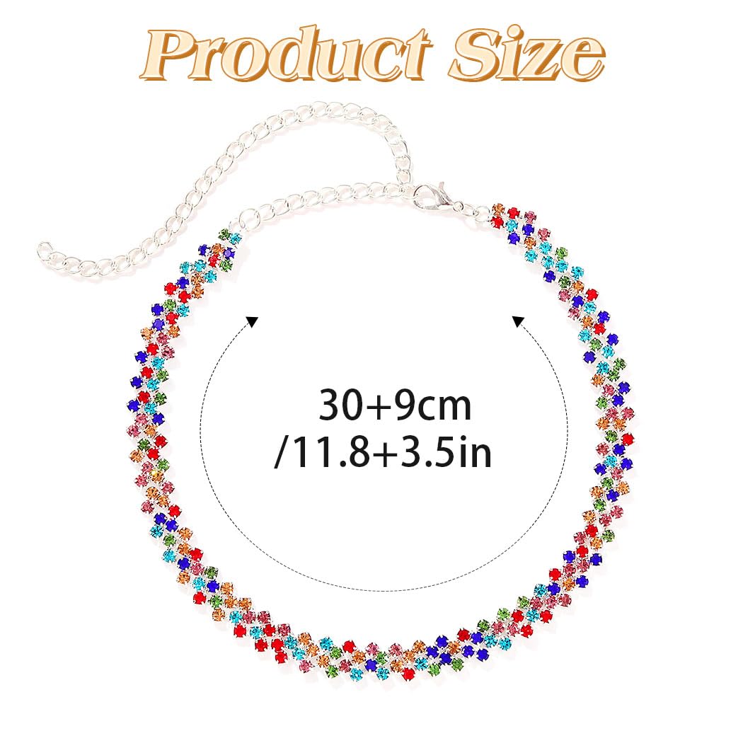 JEAIRTS Rhinestone Choker Necklace Gold Diamond Neck Chain Costume Jewelry