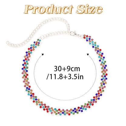 JEAIRTS Rhinestone Choker Necklace Gold Diamond Neck Chain Costume Jewelry