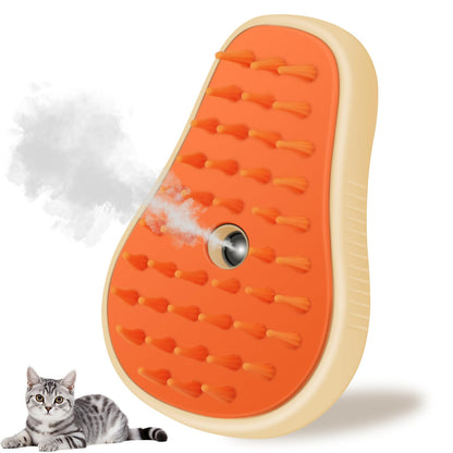 Cat Steam Brush, 3 In 1 Steamy Pet Brush, Silicone Massage Dog Hair Remover Comb, Spray Mist Grooming for Indoor Kittens (Mango Green)