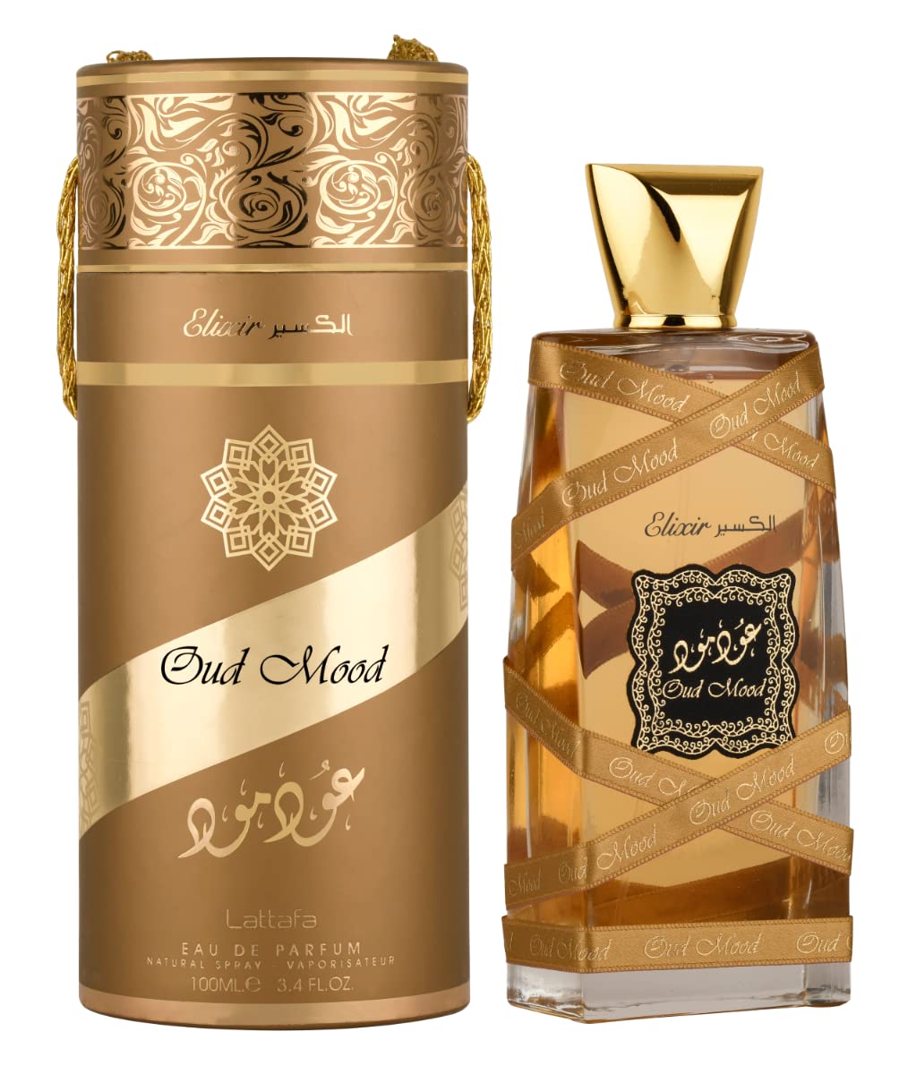 Lattafa Perfumes Oud Mood Elixir for Unisex Eau de Parfum Spray, 3.4 Ounce