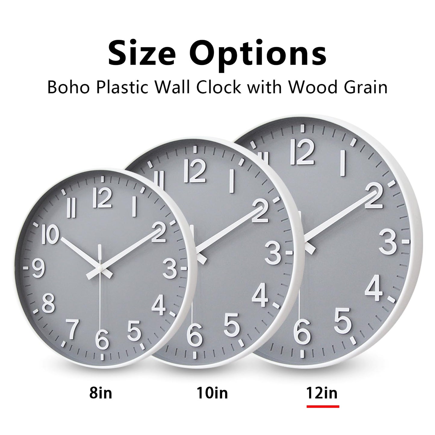 HZDHCLH Wall Clocks Battery Operated,Wall Clock Green,8 inch Wall Clock Silent Non Ticking Modern 3D Numbers for Kitchen Bedroom Living Room Office Classroom Decor