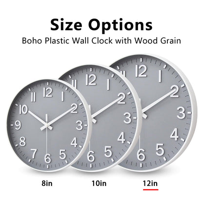 HZDHCLH Wall Clocks Battery Operated,Wall Clock Green,8 inch Wall Clock Silent Non Ticking Modern 3D Numbers for Kitchen Bedroom Living Room Office Classroom Decor