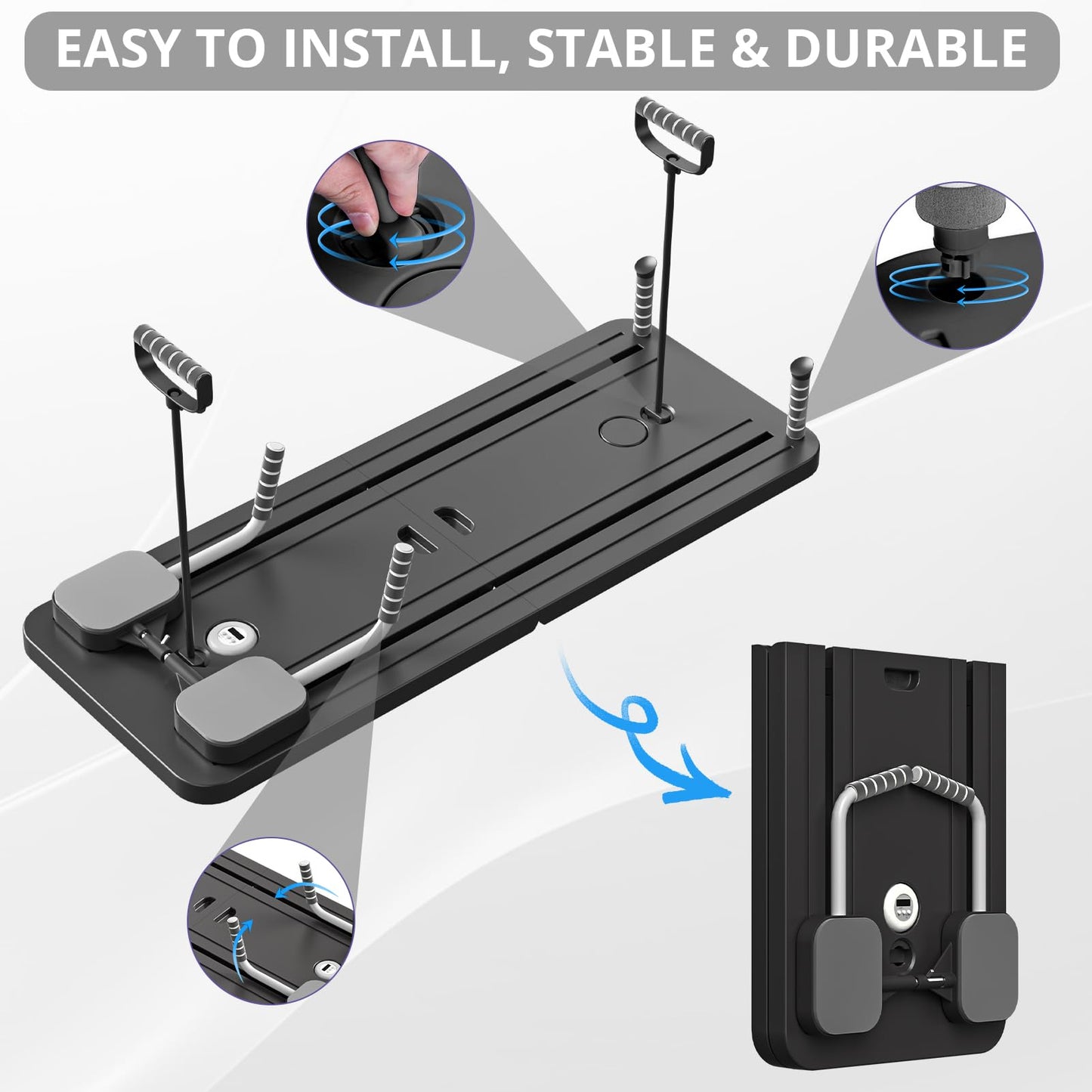JANUA Pilates Board - Pilates Reformer Set, Multi-Purpose Foldable Pilates Reformer Board for Home, 5 in 1 Pilates Sliding Board