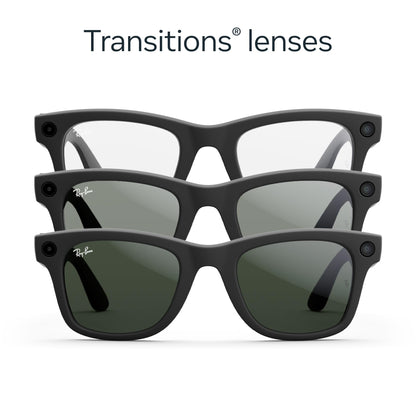 Meta Ray-Ban (Gen 1), Wayfarer Large, Matte Black | Smart AI Glasses for Men, Women — 12 MP Ultra-Wide Camera, Audio, Video Recording, Bluetooth — Polarized Gradient Graphite Lenses — Sunglasses