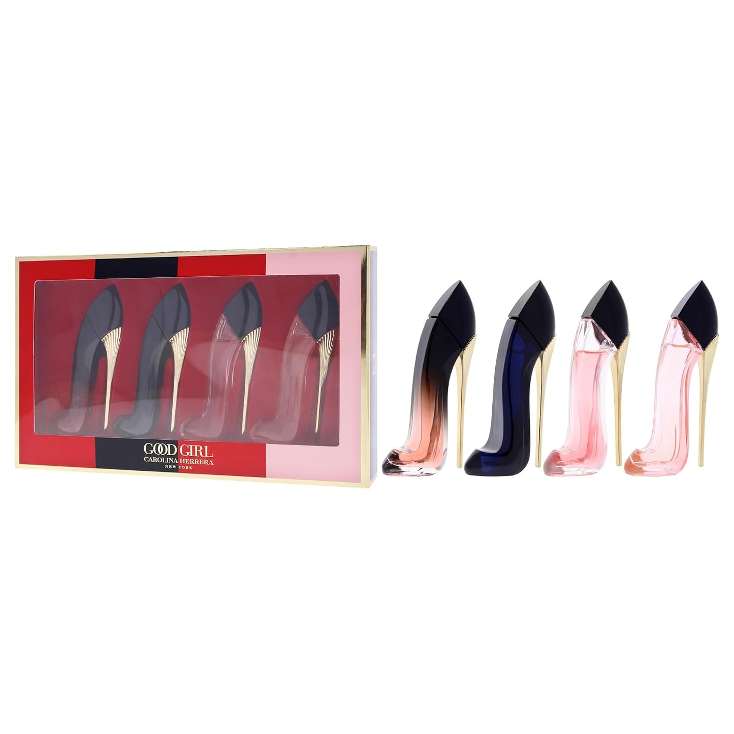 Carolina Herrera Good Girl Perfume for Women Mini Gift Set Splashes EDP 0.24 Ounce | Includes Good Girl, Very Good Girl, Good Girl Blush & Good Girl Very Elixir, Designer Sampler, Travel Size