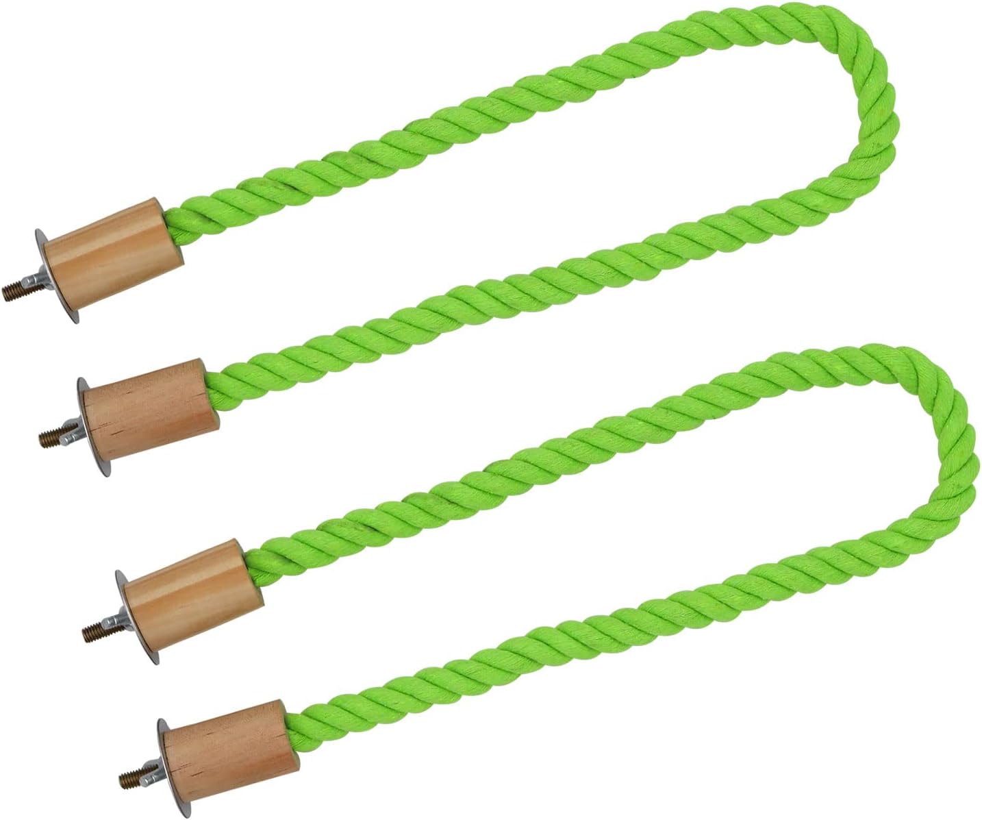 2 Pack Bird Hemp Rope Perch Swing, Bird Cage Stand Pole Accessories, Paw Grinding Standing Climbing Perch for Parrot, Parakeet, Budgies, Lovebirds(23.62"/60 cm)