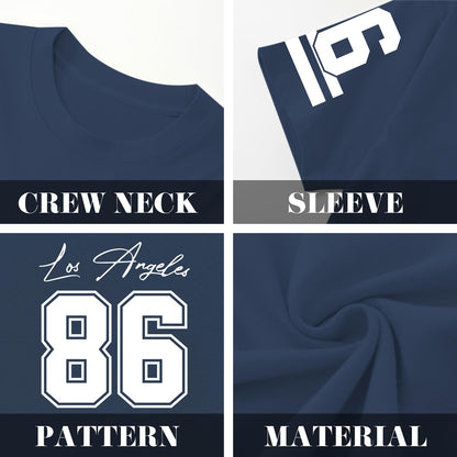 Graphic Tees Men Oversized Streetwear Tshirts for Men Number Los Angeles Print Jerseys Shirt Casual Tee Top