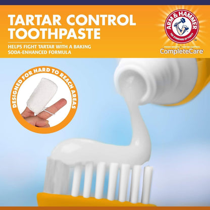 Arm & Hammer Complete Care Dog Dental Kit with Enzymatic Dog Toothpaste, Toothbrush and Finger Brush, Baking Soda and Calcium Formula for Plaque Tartar Control, Chicken Flavor, 2.5 Oz