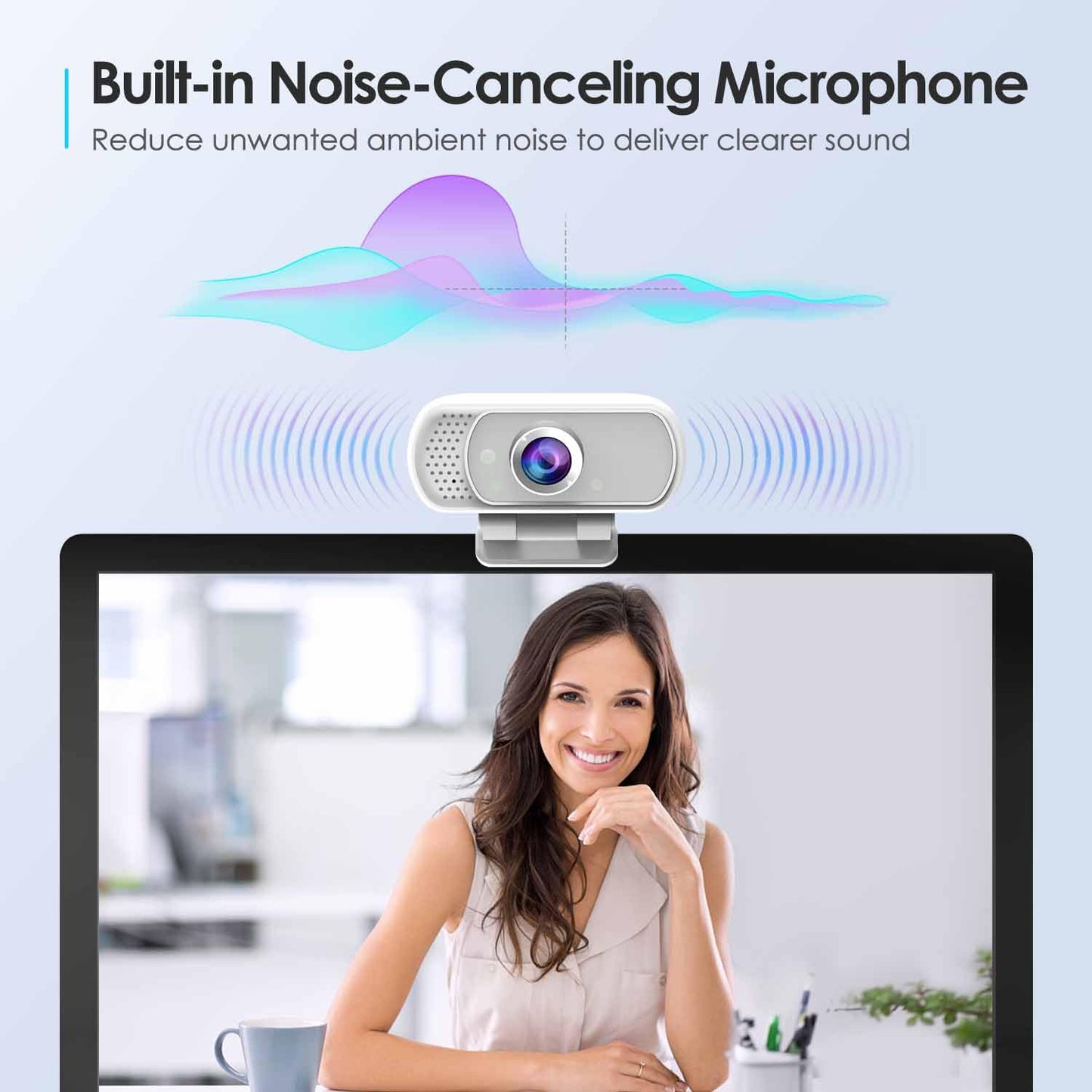 ToLuLu Streaming Webcam 2K 50FPS Web Cam, LED RGB Webcam with Microphone and Light, Autofocus Computer Camera with Cover and Tripod, Plug-Play USB Web cam for PC Desktop/MacBook Gaming Video Calling
