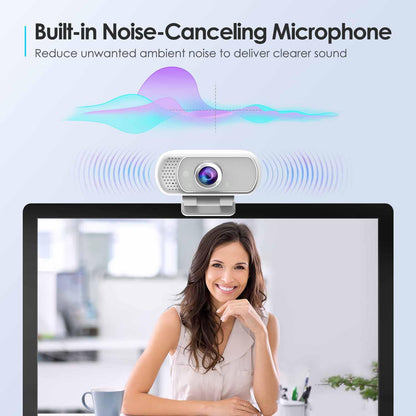 ToLuLu Streaming Webcam 2K 50FPS Web Cam, LED RGB Webcam with Microphone and Light, Autofocus Computer Camera with Cover and Tripod, Plug-Play USB Web cam for PC Desktop/MacBook Gaming Video Calling