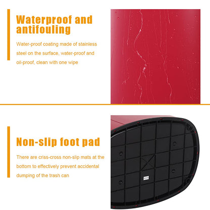 BestOffice | 13 Gallon Trash Can with Lid | Automatic Touchless Garbage Can | Odor Control | Modern Oval Design | Easy to Clean | Stainless Steel | Fits Any Kitchen, Bathroom, Office or Home
