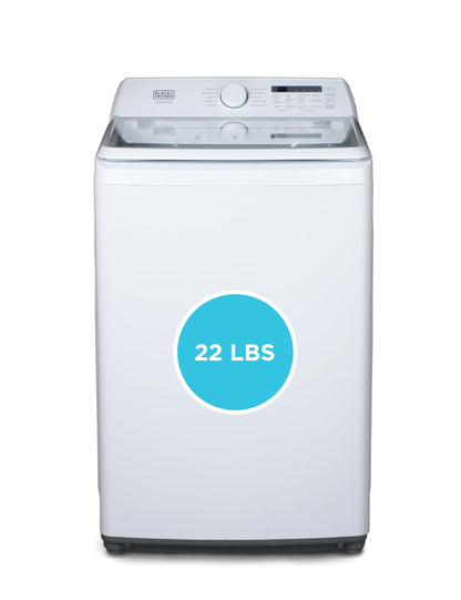 BLACK+DECKER 0.9 Cu. Ft. Portable Washer, 6.6 lb. Capacity Washing Machine for Homes & Apartments, 5 Wash Cycles, Quick Connect Sink Adapter and Drain Hose Included, LED Display, BPWM09W, White