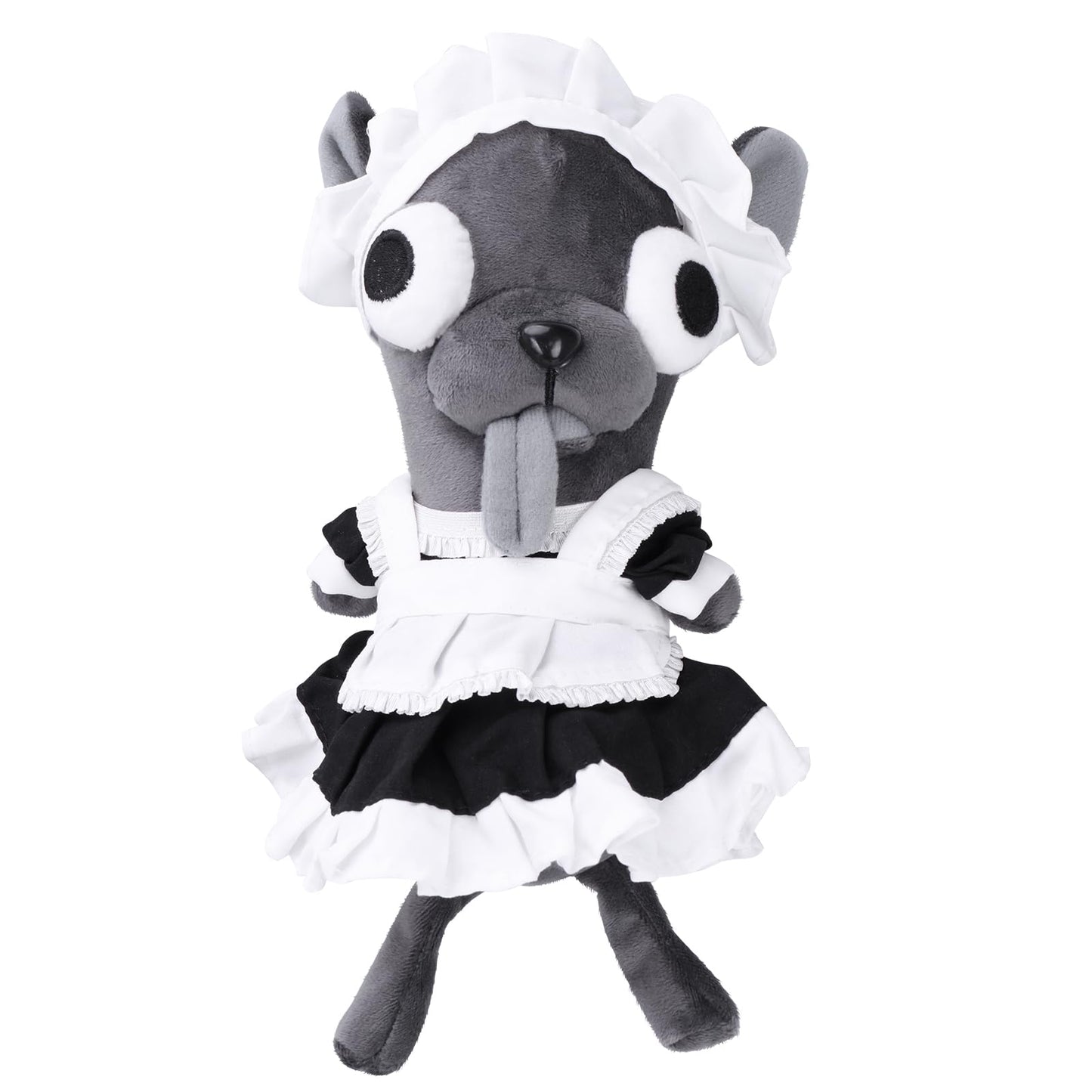 Funny Big Eyed Chihuahua Plush - Hilarious Dark Grey Chihuahua Stuffed Animal | Stress Relief Toy, Funny Desk Decor Gift for Kids & Adults (Black)