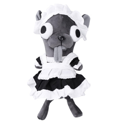 Funny Big Eyed Chihuahua Plush - Hilarious Dark Grey Chihuahua Stuffed Animal | Stress Relief Toy, Funny Desk Decor Gift for Kids & Adults (Black)