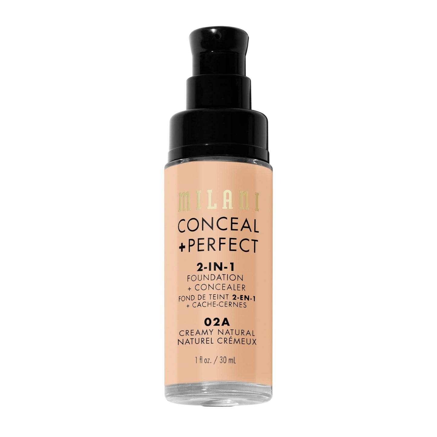 Milani Conceal + Perfect 2-in-1 Foundation + Concealer for a Flawless Complexion, Under Eye Corrector, Cover Redness and Imperfections, Waterproof and Sweatproof - 05A-Natural Beige