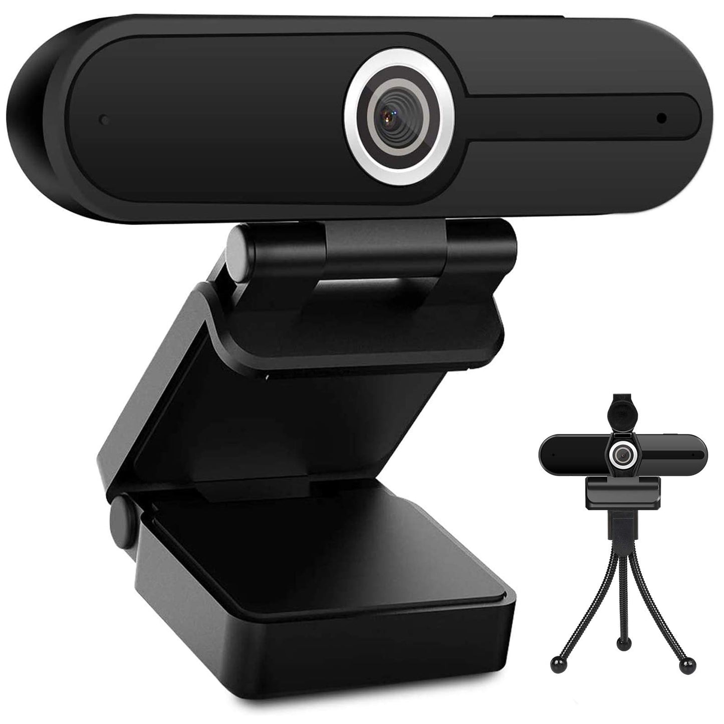 ToLuLu Streaming Webcam 2K 50FPS Web Cam, LED RGB Webcam with Microphone and Light, Autofocus Computer Camera with Cover and Tripod, Plug-Play USB Web cam for PC Desktop/MacBook Gaming Video Calling