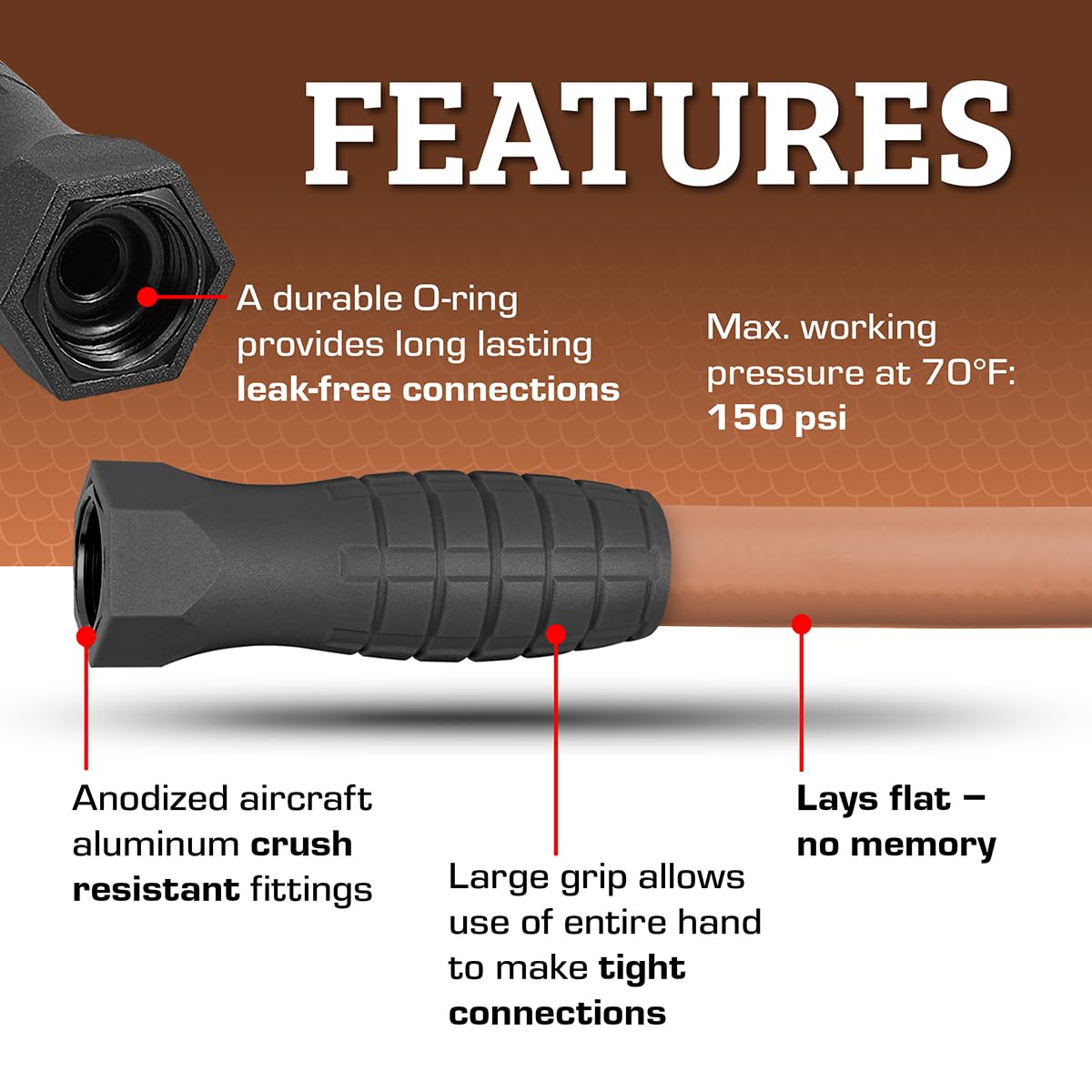 Flexzilla Garden Hose 5/8 in. x 50 ft., Lightweight All-Weather Water Hose, Durable and Flexible, Leak-Free Connections