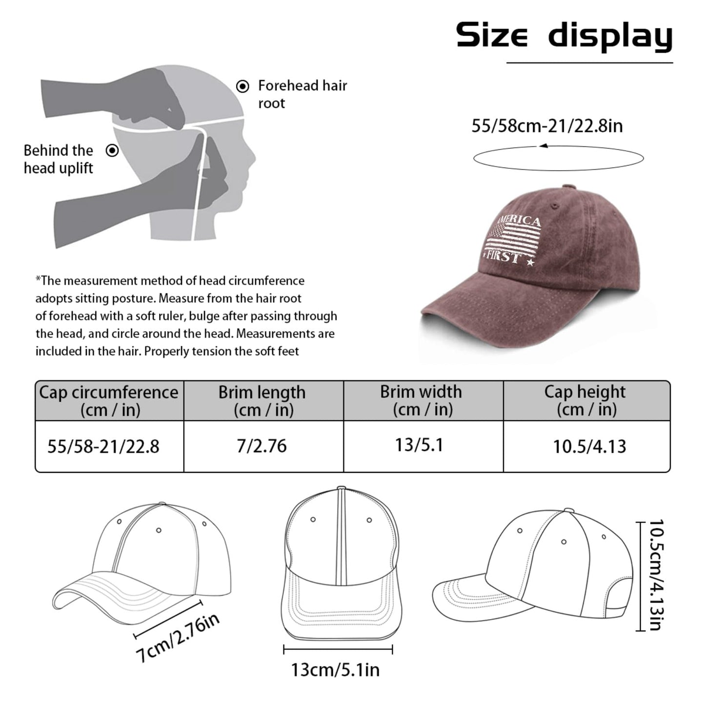 Funny Hat America Hats for Men Gifts for Dad Baseball Cap
