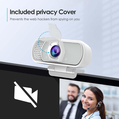 ToLuLu Streaming Webcam 2K 50FPS Web Cam, LED RGB Webcam with Microphone and Light, Autofocus Computer Camera with Cover and Tripod, Plug-Play USB Web cam for PC Desktop/MacBook Gaming Video Calling