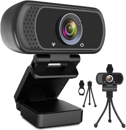 ToLuLu Streaming Webcam 2K 50FPS Web Cam, LED RGB Webcam with Microphone and Light, Autofocus Computer Camera with Cover and Tripod, Plug-Play USB Web cam for PC Desktop/MacBook Gaming Video Calling