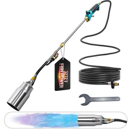 Sondiko Propane Torch Weed Burner, High Output Weed Torch Flamethrower, 30" Detachable Long Arm Heavy Duty Blow Torch For Garden, Wood, Ice, Snow, Melting(PROPANE TANK NOT INCLUDED)