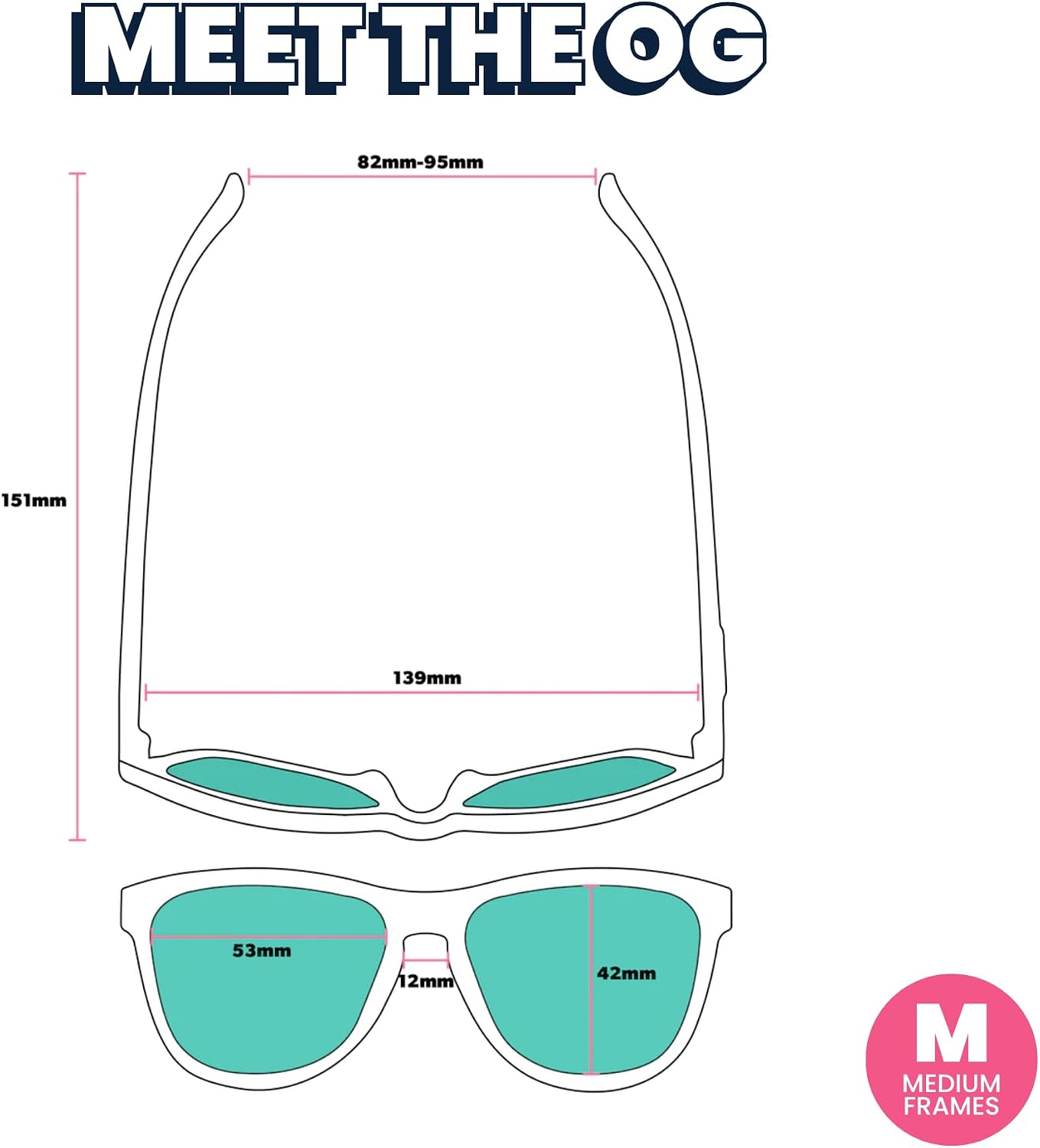 goodr Polarized Sunglasses, Medium Sized (OG), UV400 Protection, No Slip, No Bounce