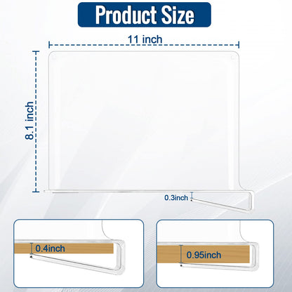 BAUMFEUER 12 Pack Clear Acrylic Shelf Dividers for Closet Shelf Organizer of Bedroom Kitchen Office Bathroom Organizer for Clothes Books Hats and Handbags