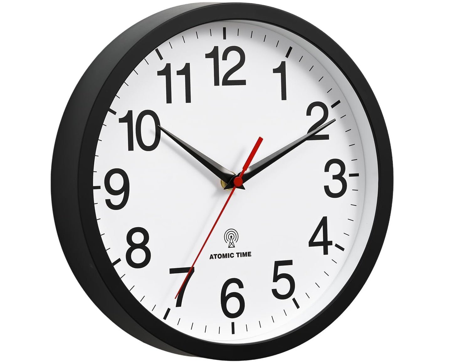 Rohioue Wall Clock Modern 8 Inch Battery Operated Silent Non Ticking Small Analog Clock for Living Room Office Home Bedroom Kitchen Bathroom(Black)