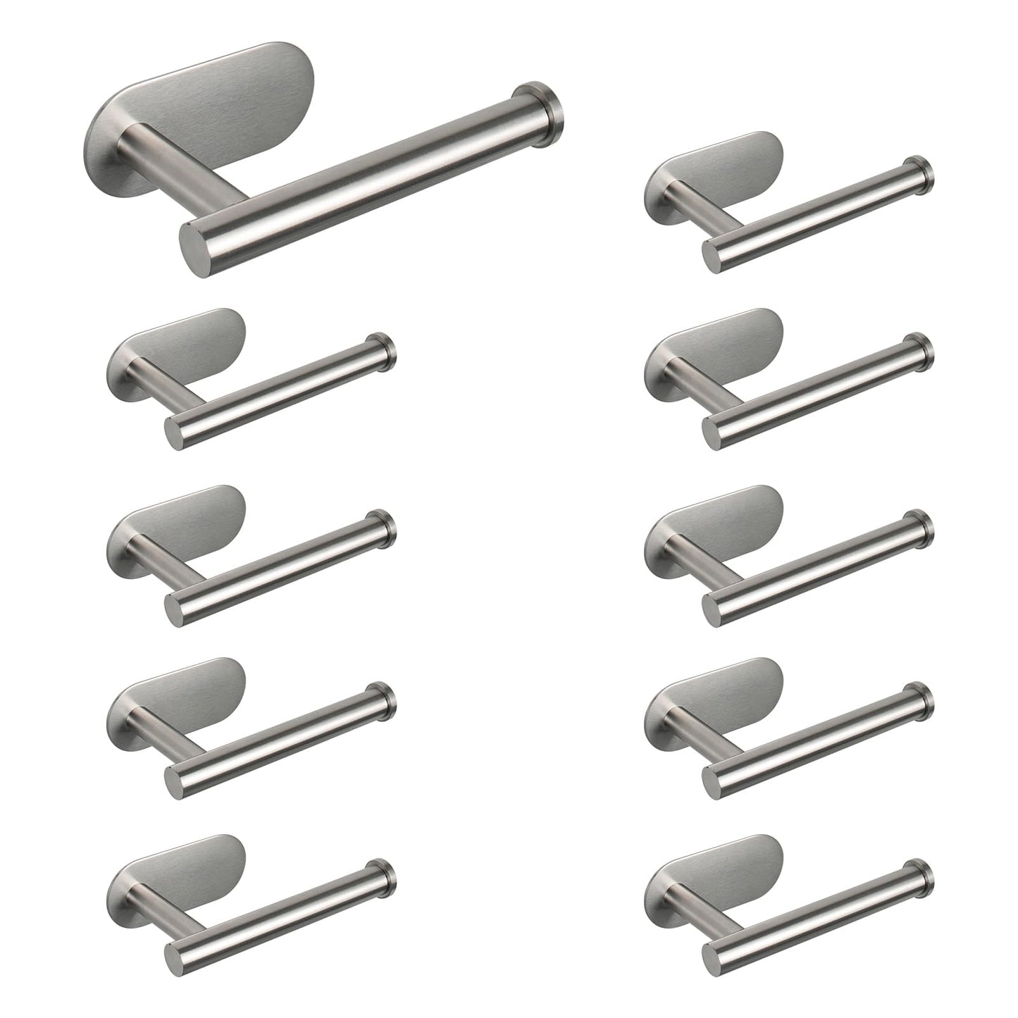 NearMoon Toilet Paper Holder Self Adhesive, Premium Thicken SUS304 Stainless Steel Rustproof Adhesive Toilet Roll Holder no Drilling for Bathroom, Kitchen, Washroom (1 Pack, Brushed Gold)
