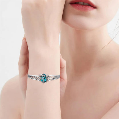 Genuine Turquoise Bracelet for Women 925 Sterling Silver Real Turquoise Cuff Bracelet Vintage Western Jewelry for Women