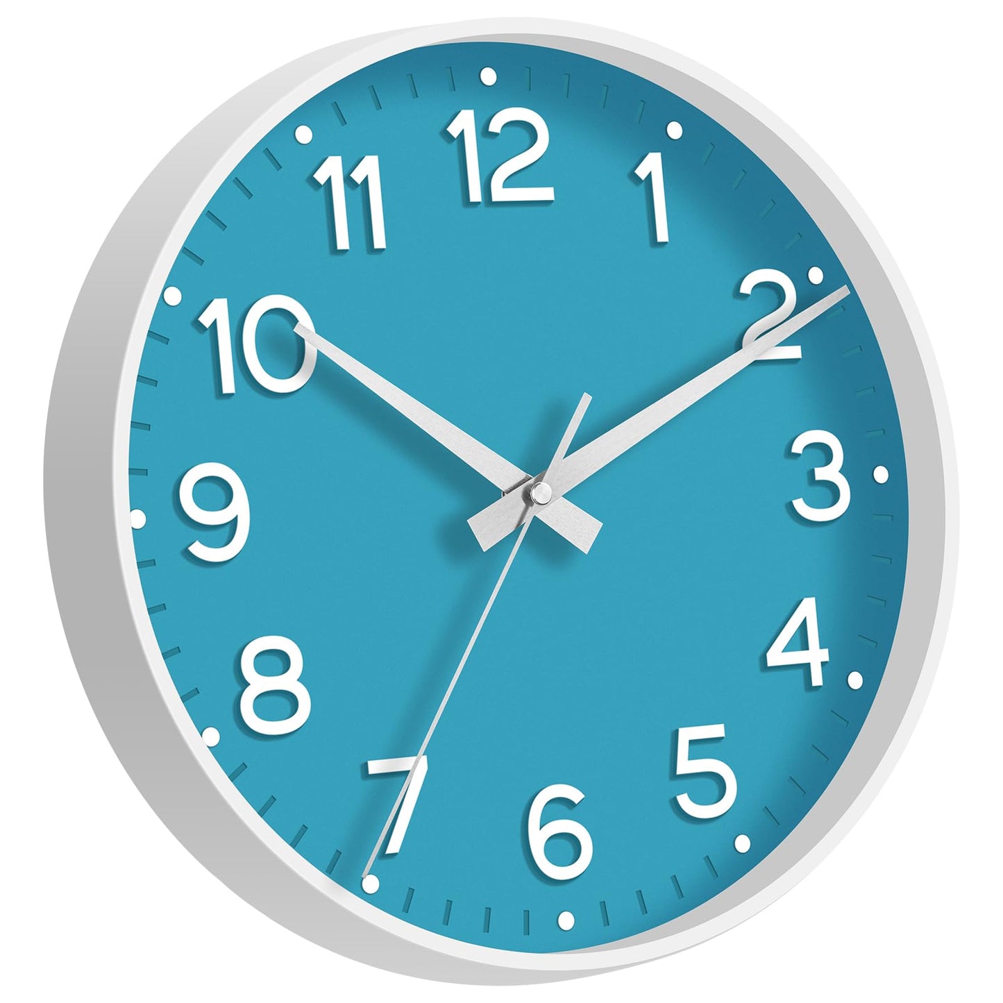Roymnie Wall Clock Green, Silent Wall Clocks Battery Operated 8 Inch-Modern Non Ticking Analog Clock Decorative for Kitchen Office Bathroom Bedroom(Gold)