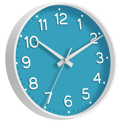Roymnie Wall Clock Green, Silent Wall Clocks Battery Operated 8 Inch-Modern Non Ticking Analog Clock Decorative for Kitchen Office Bathroom Bedroom(Gold)