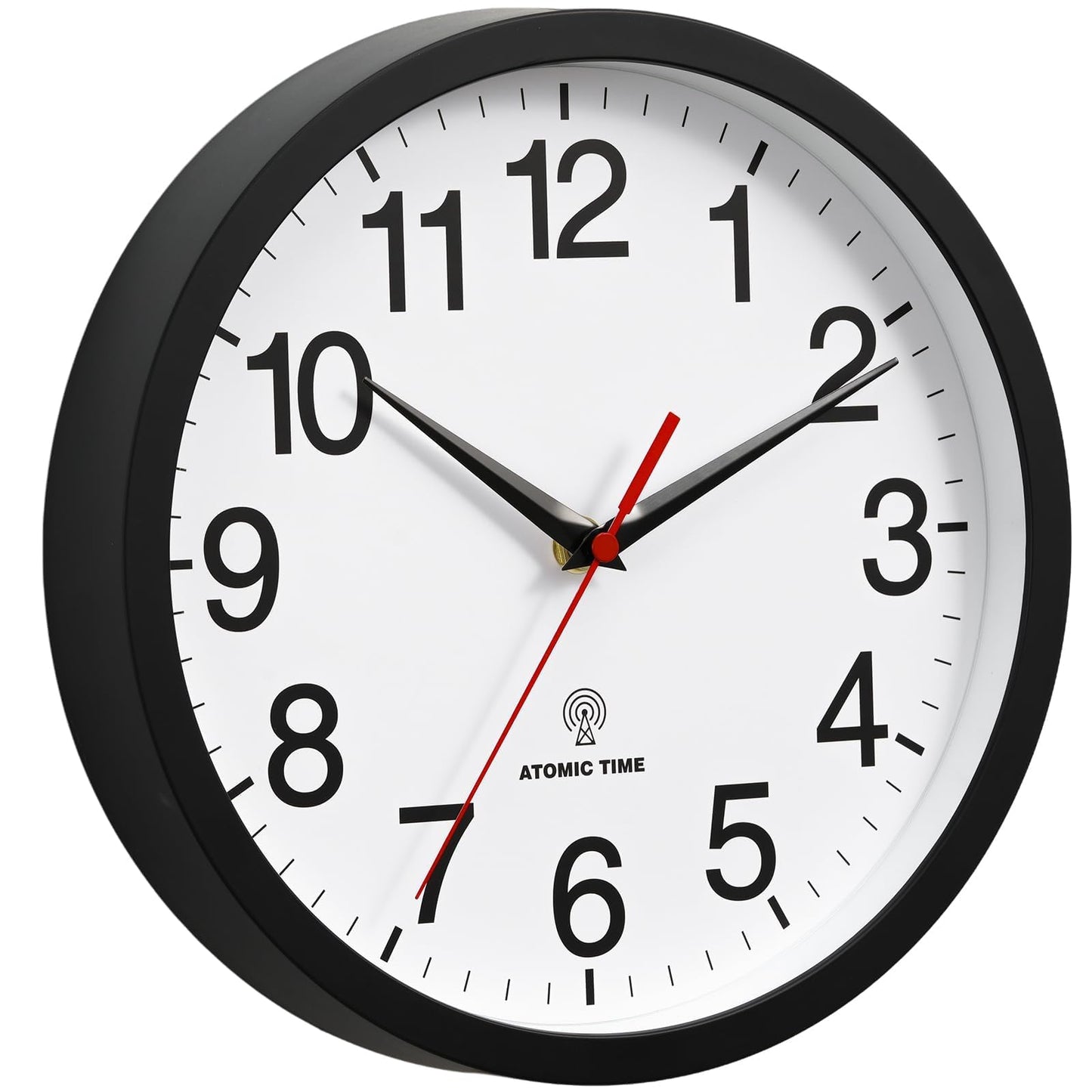 Rohioue Wall Clock Modern 8 Inch Battery Operated Silent Non Ticking Small Analog Clock for Living Room Office Home Bedroom Kitchen Bathroom(Black)